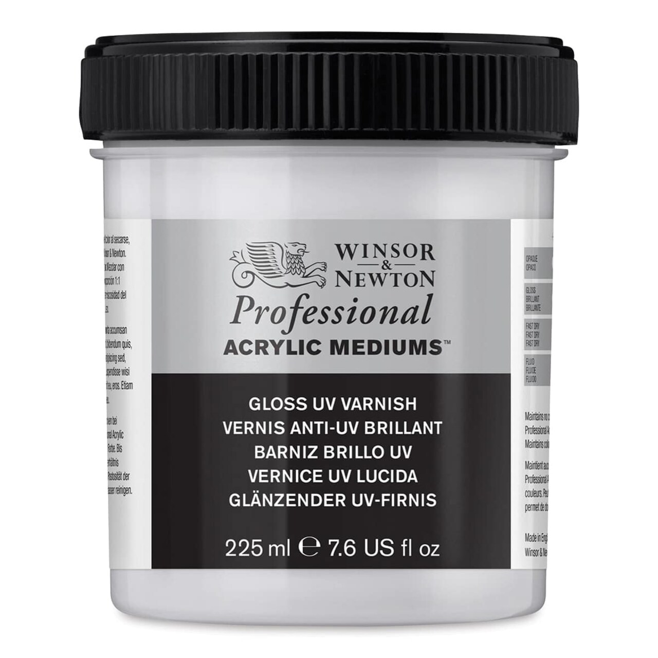 Winsor & Newton Artists' Acrylic UV Varnish - Gloss, 225 ml jar